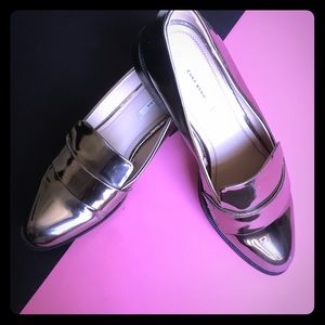 Zara metallic loafers